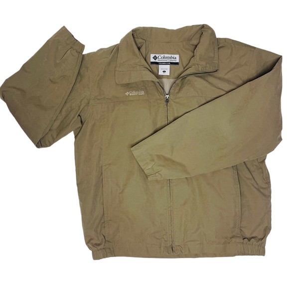 Columbia Sportswear Khaki Brown Lightweight Windbreaker Jacket Mens Large Coat